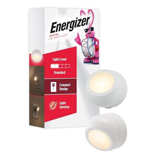 Energizer LED Rotating Night Lights Plug Into Wall Dusk to Dawn Sensor Home Decor Apartment Essentials Ambient Lighting Ni...