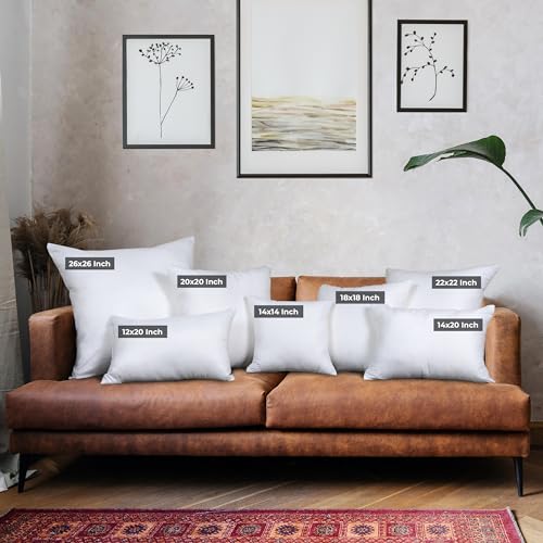 Utopia Bedding Throw Pillows (Set of 4, White) – 18 x 18 Inches Down Alternative Pillows for Bed, Sofa, and Couch - Fluffy...