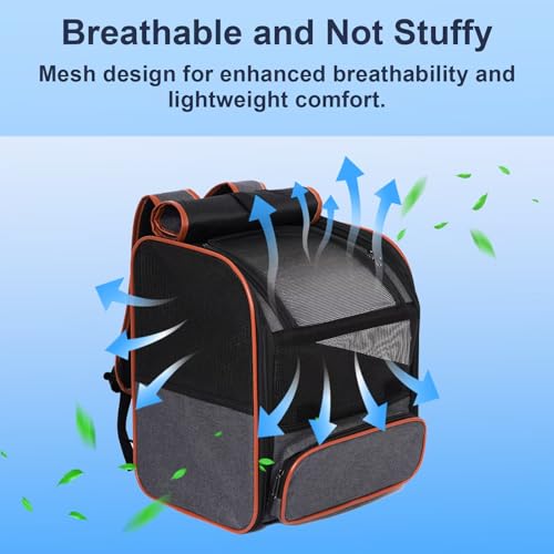 Pesen Cat Backpack Carrier, Breathable & Foldable Pet Carriers for Cats, Small Dogs and Rabbits Under 15 lbs, Airline Appr...