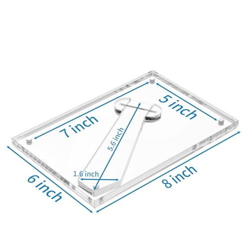AITEE 5x7 Acrylic Picture Frames 3 Pack, Clear Picture Frames with Stand, Magnetic Frame Lucite Frameless Transparent Floa...
