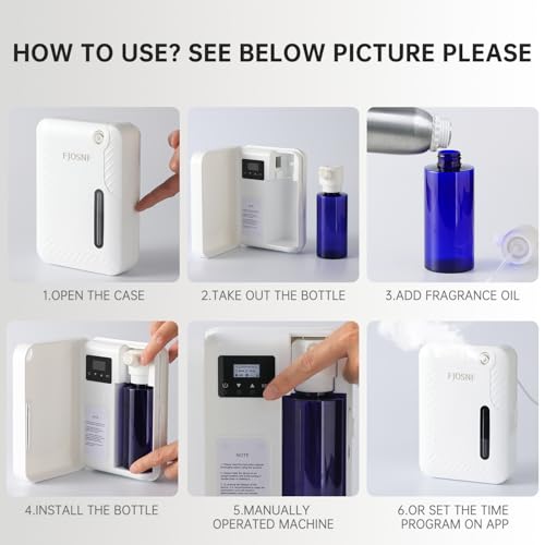 2026 Oil Diffuser Waterless 2200 Sq.Ft, Bluetooth&WiFi APP Control, 250ml Smart Scent Air Machine with Cold Air Tech for L...