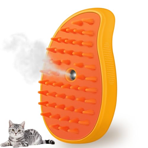 Cat Steam Brush, 3 in 1 Dog Steamy Brush Cleanser, Silicone Massage Grooming Comb, Pet Hair Cleaning Misting Comb for Cats...