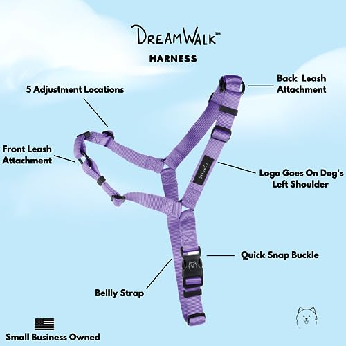ShawnCo Dream Walk No-Pull Dog Harness- Adjustable, Comfortable, Easy to Use Pet Halter to Help Stop Pulling for Small, Me...