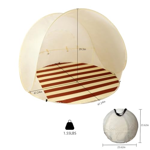 NexusOutdoor Portable Beach Tent Sun Shelter， UV - Resistant Lightweight Beach Pop Up Tent for Camping Trips, Fishing, Bac...