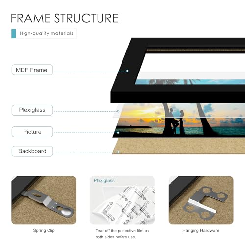 PEALSN 10 Pack Collage Picture Frames, Gallery Wall Frame Set with Two 8x10, Four 5x7, and Four 4x6, Multiple Photo Frames...
