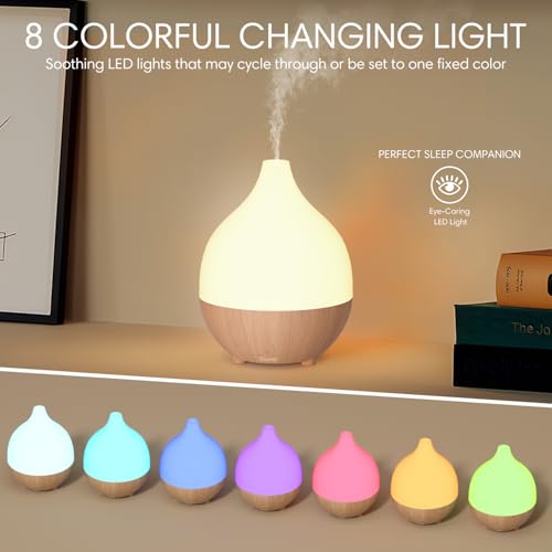 SALKING Essential Oil Diffuser (Set of 2), 100ml Small Aromatherapy Diffuser with Auto Shut-Off, Ultrasonic Diffusers for ...