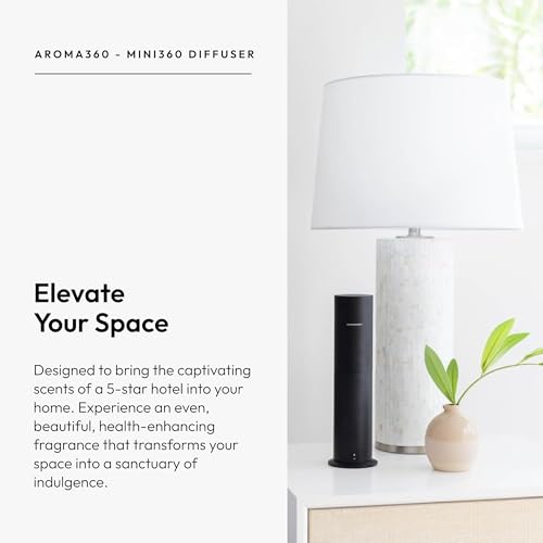 Aroma360 - Mini360 Scent Essential Oil Diffuser - Cold-Air Diffusion Technology - 400 sq. ft. Coverage - Waterless Air Dif...