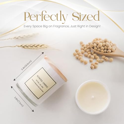Candles Gifts for Women – 4 Pack Scented Soy Candles Gift Set with Mint, Jasmine, Rose & Caramel – Non Toxic Soy Wax Candl...