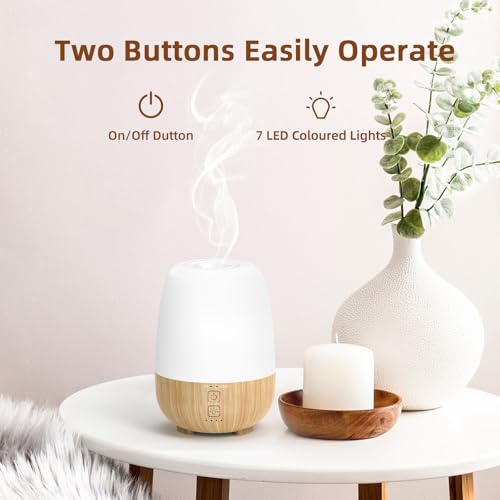 SEEDSEEL 150ML Cordless Essential Oil Diffuser, Built-in 6000mAH Rechargeable Battery, 7-Hour Runtime, 7 LED Color Changin...