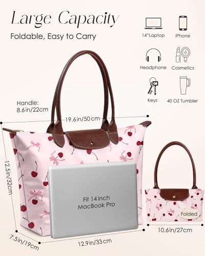 Miss Adola Nylon Tote Bag for Women - Lightweight Foldable Tote Bag with Large Capacity for Travel, Work, Teacher