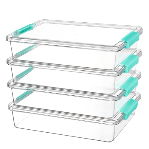 Vtopmart 6 Qt Plastic Storage Bins with Lids, Clear Sensory Bins, Arts Crafts Organizers and Storage, Stackable Containers...