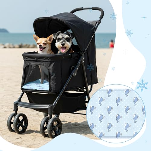 Nuanchu Dog Stroller Cooling Mat Waterproof Outdoor Pet Cooling Mat Washable Summer Cat Sleeping Blanket for Pet Stroller...