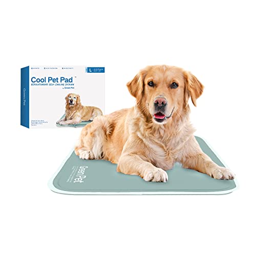 The Green Pet Shop Cool Pet Pad - Large, Sage Grey - Self-Cooling, Pressure Activated Mat for Dogs & Cats from 46-80 lbs -...