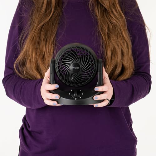 IRIS USA WOOZOO Mini Desk Fan, Air Circulator, 3 Speeds, 32ft Max Air Distance, 108ft² Coverage, 112° Adjustable Vertical ...