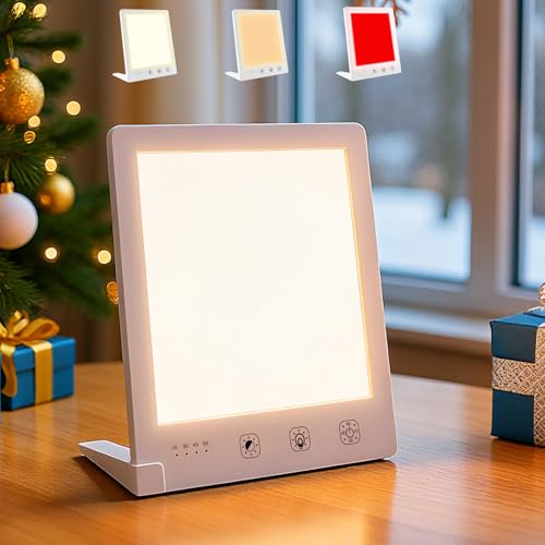 DABLEIBEN Sun Light Therapy Lamp with Red Light - 10000 Lux LED Sun Light Therapy Lamp for Face, Improving Mood, Energy, S...