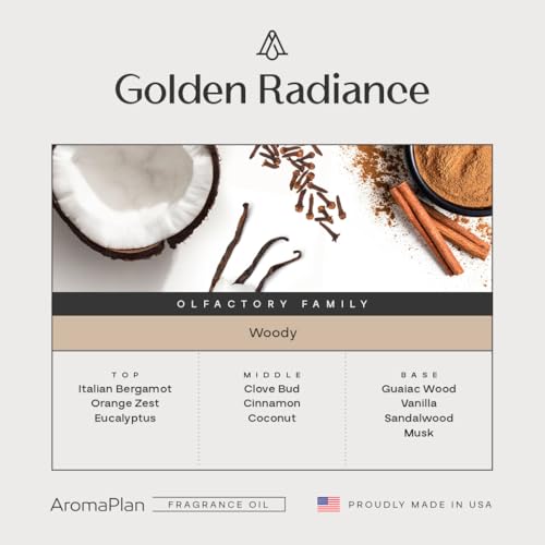 AromaPlan Hotel Scents Golden Radiance 5 Fl Oz (148ml), Home Luxury Aroma & Hotel Fragrance Diffuser Oil- Hotel Diffuser O...