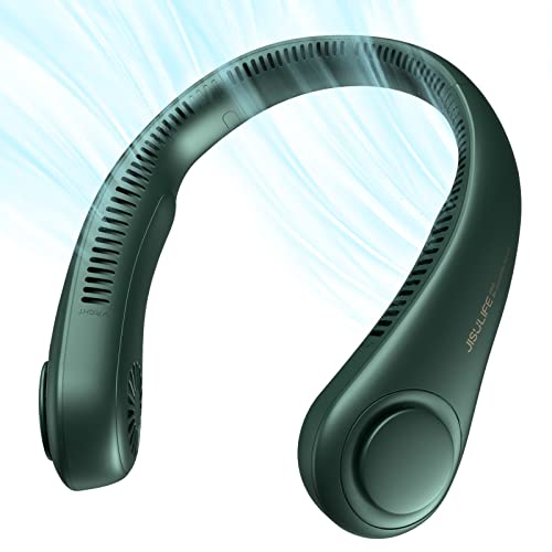 JISULIFE Portable Neck Fan, Hands Free Bladeless Fan, 5 Speeds, 4000 mAh Battery Operated Wearable Personal Fan, Twistabl...