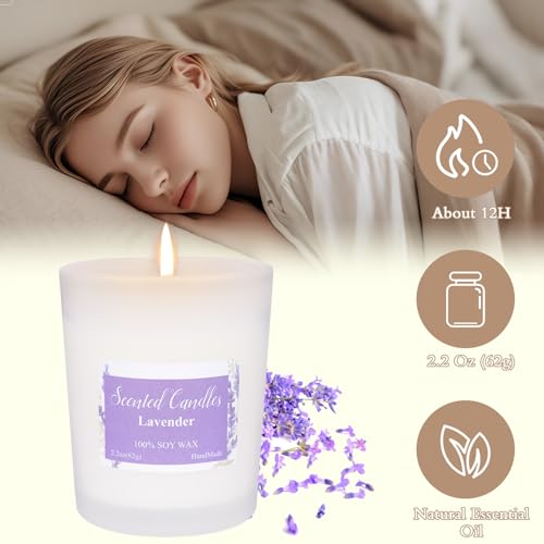 Toptime Candles for Home Scented, 6 Pack Aromatherapy Candle Gift Sets for Women, Nature Soy Wax Jar Candles 13.2oz 72h Bu...