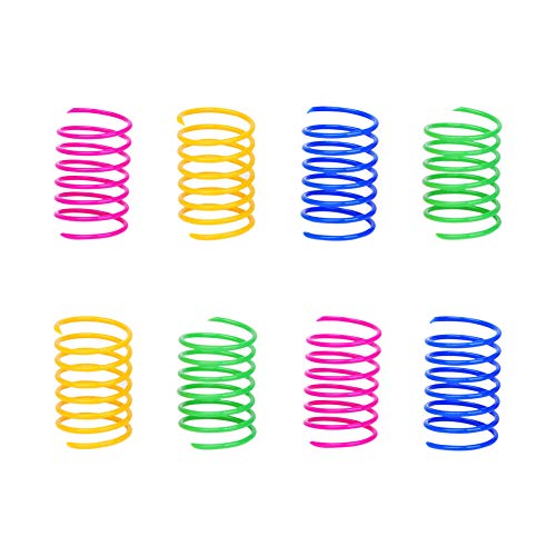 ISMARTEN Cat Spring Toy (60 Pack), Cat Kittens Toys Plastic Coil Spiral Springs for Swatting, Biting, Hunting, and Active ...
