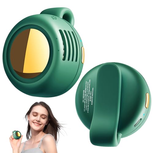 SBMKK Portable Silent Mini Bladeless Fan Clip On, 3 Speeds & Queit, Hands Free Shirt and Waist Clips Whirlwind Fans, USB R...