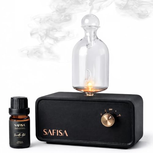SAFISA Waterless Essential Oil Diffuser, Scent Diffuser for Home, 700 Sq. Ft., Portable Waterless Diffuser, Nebulizing Col...