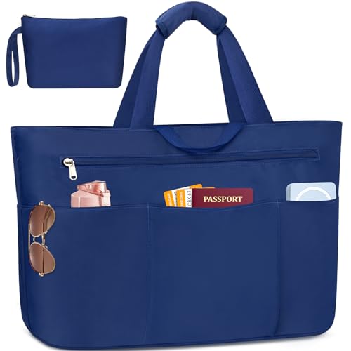 HUANLANG Large Beach Tote Bags for Women Men,Big Beach Bag with Zipper Wet Pocket,Extra Large Tote Bag for Travel Pool