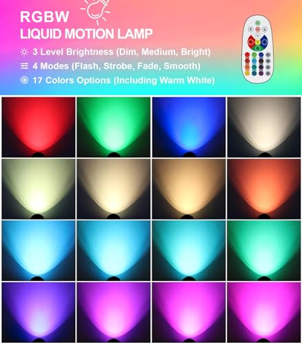 AONESY Liquid Motion Lamps 17 Colors Changing Lamp with Remote, 13.5 Inch Small Relax Night Light for Kids Adults, Pink, B...
