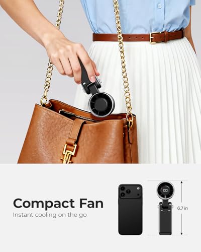 Bearwind Portable Handheld Turbo Fan - 5 Gear High Speed 4000mAh Rechargeable Mini Personal Hand Fan Blow Cold Air, Batter...