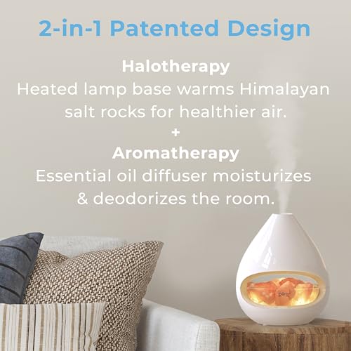 Pure Enrichment PureGlow Crystal - 2-in-1 Himalayan Salt Lamp & Ultrasonic Essential Oil Diffuser, Original Salt Therapy L...
