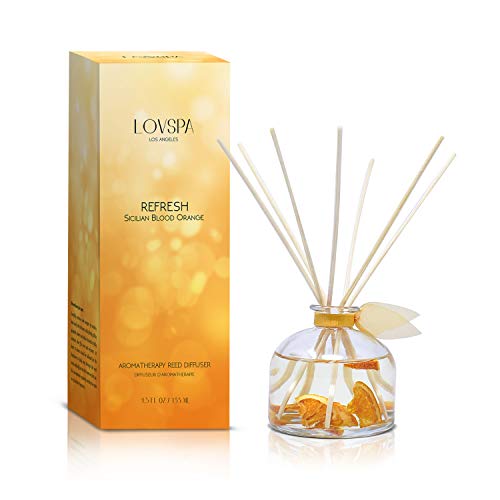 LOVSPA Reed Diffuser Set, Refresh Sicilian Blood Orange Scented Oil Diffuser with Sticks, Home Fragrance Accessories for B...