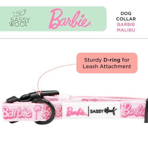 Sassy Woof Dog Collar Barbie™ Malibu - L, Adjustable, Durable, Comfortable and Stylish Pet Accessories for Large Dogs - Of...