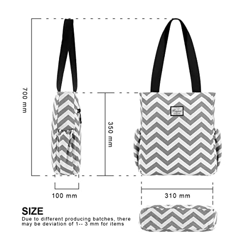 KAMO Floral Tote Bag - Waterproof Lightweight Handbags Travel Shoulder Bag for Hiking Yoga Gym Swimming Travel Beach