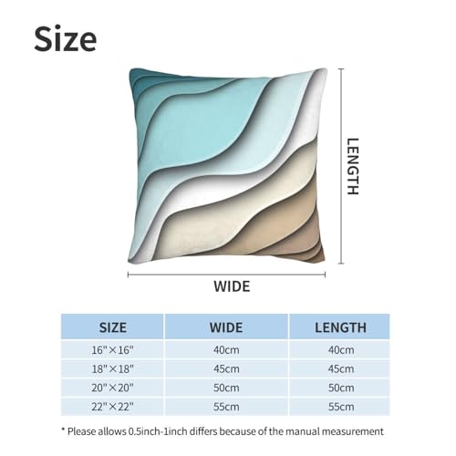 Droerfes Teal Wave Throw Pillow Covers Set of 2 Couch Pillow Case Decoration Cushion Covers for Sofa Home Living Room Bedr...