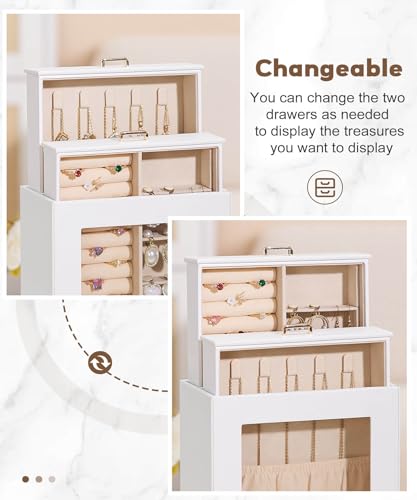 Mothers Day Gifts Homde Jewelry Organizer Girls Women Jewelry Box for Necklaces Rings Earrings Gift Bracelets Storage Case...
