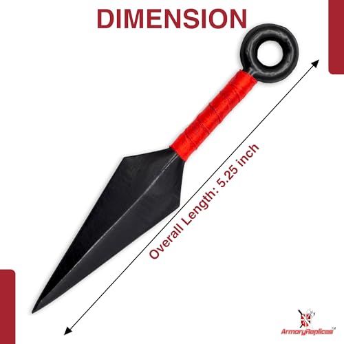Armory Replicas™ Set of 3 Mini Decorative Kunai with Pouch – 5.25 Inch Cosplay Prop Knives for Display & Collection