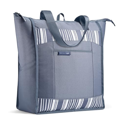 Rachael Ray Chillout Soft Cooler Bag, Large Reusable Insulated Grocery Bag with Zippered Top, Travel Tote for Hot or Cold ...