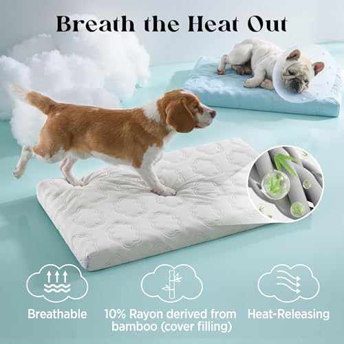 LE SURE Cooling Dog Beds Large Sized Dog, Q-Max>0.5 Cooling Mat with Removable Washable Cover, Breathable Orthopedic Egg C...