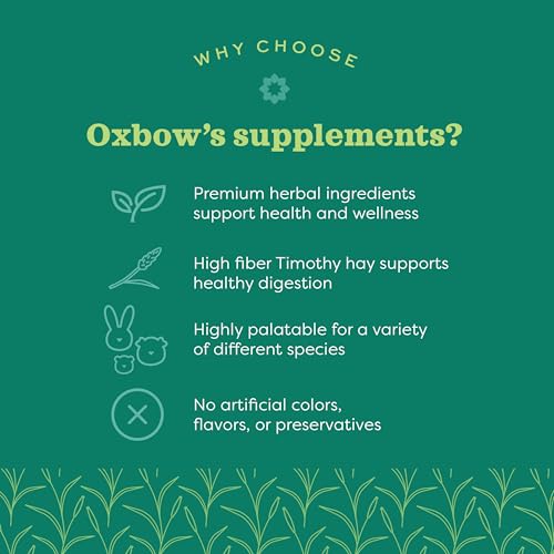 Oxbow Natural Science Vitamin C Supplement, Vitamin C & High-Fiber Timothy Hay, Guinea Pig Items, Made in the USA, Small P...