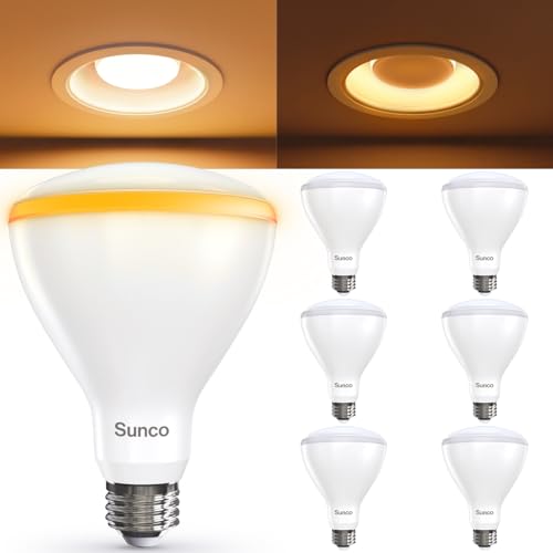 Sunco 6 Pack BR30 Night Light, Sleep Light Bulb, Blue Light Blocking for Lamp, Bedroom, Mood Soothing, Nursery, 8.5W=55W, ...