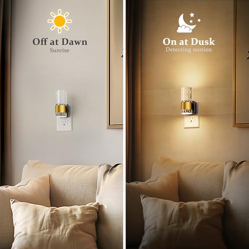 JandCase Night Light, Night Lights Plug into Wall,2 Pack 3000K Dimmable LED Night Light with Adjustable Brightness, Automa...