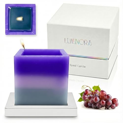 LUMINORA Spiral Scented Candle for Women & Men | Hand-Crafted Decorative Soy Wax Candle | Wooden Wick | Unique Twisted Spi...