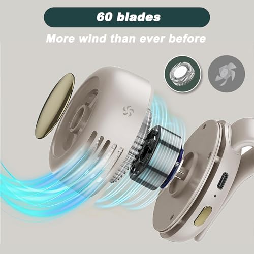 Nixegym Portable Silent Mini Bladeless Fan Clip On, 3 Speeds & Queit, Hands Free Shirt and Waist Clips Whirlwind Fans, For...