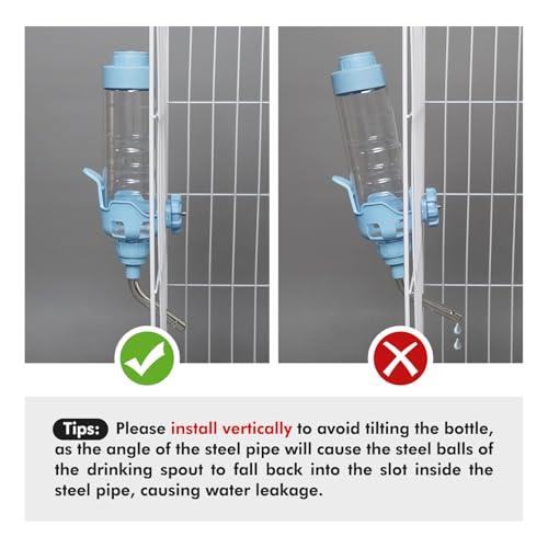 Vannon Dog Water Dispenser for Cage, 34oz Auto Feeding Crate Water Bottle for Dogs, Cats & Rabbits, Pet Nozzle Diameter: 1...