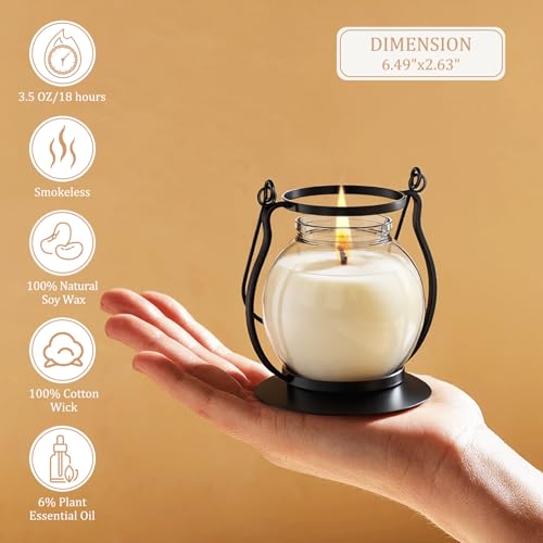 Scented Candles Gift Set - 3 Pack Candles for Home Scented Retro Lantern, Fall Candle Set perfect for Women, Birthday, Yog...