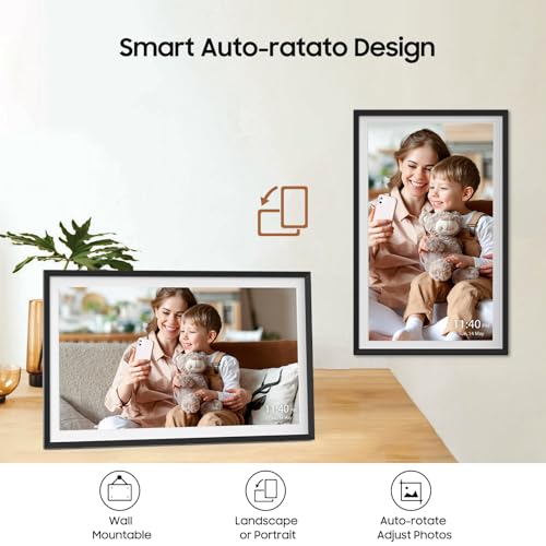 ApoloSign Digital Picture Frame Powered by Nixplay, 15.6" Large WiFi Digital Photo Frame, Easy to Share Photos/Videos via ...