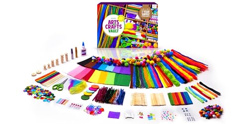 Dan&Darci Arts and Crafts Vault - Craft Supplies Kit in a Box - Birthday Gift for Kids Ages 4 5 6 7 8 9 10 11 & 12 Year Ol...
