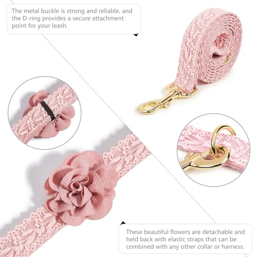UOSIA Large Dog Harness and Leash Set, Adjustable No Pull Pet Halter Harness with Flower & Metal Buckle, Easy Control for ...