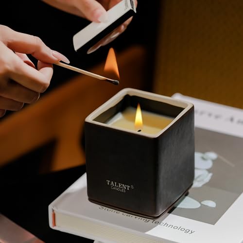 Talent Candles Scented Candles Ceramics Square Cup Long Burn Time Natural Soy Wax Candles Perfect Women & Men Birthday Gif...