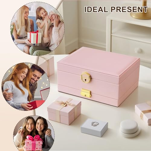 Yoobao Jewelry Box for Women, 3 Layer with Double Lock, Removable Tray, Jewelry Holder Organizers for Earrings Necklaces R...