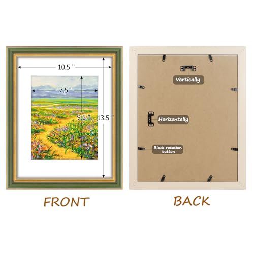 Golden State Art,11x14 Ornate Picture Frame for 8x10 Photo with Mat or 11 x 14 Prints Without Mat, Real Glass Wall Display...